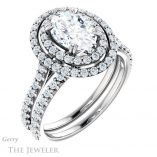 Oval Shaped Forever One Moissanite Engagement Ring #GTJ935-oval-fo-w