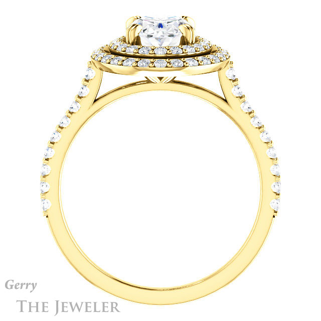 Oval Shaped Forever One Moissanite Engagement Ring #GTJ935-oval-fo-y