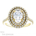 Oval Shaped Forever One Moissanite Engagement Ring #GTJ935-oval-fo-y