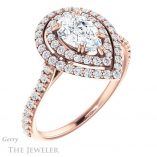 Pear Shaped Forever One Moissanite Engagement Ring #GTJ935-pear-fb-r 4 Pear Shaped Forever Brilliant Moissanite Engagement Ring #GTJ935-pear-fb-r