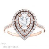Pear Shaped Forever One Moissanite Engagement Ring #GTJ935-pear-fb-r 1 Pear Shaped Forever Brilliant Moissanite Engagement Ring #GTJ935-pear-fb-r