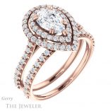 Pear Shaped Forever One Moissanite Engagement Ring #GTJ935-pear-fb-r 6 Pear Shaped Forever Brilliant Moissanite Engagement Ring #GTJ935-pear-fb-r