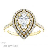 Pear Shaped Forever Brilliant Moissanite Engagement Ring #GTJ935-pear-fb-y