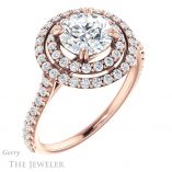Round Cut Forever One Moissanite Engagement Ring #GTJ935-round-fo-r 4 Round Cut Forever One Moissanite Engagement Ring #GTJ935-round-fo-r
