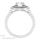 Round Cut Forever One Moissanite Engagement Ring #GTJ935-round-fo-w