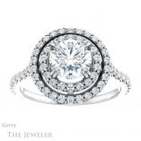 Round Cut Forever One Moissanite Engagement Ring #GTJ935-round-fo-w