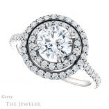 Round Cut Forever One Moissanite Engagement Ring #GTJ935-round-fo-w