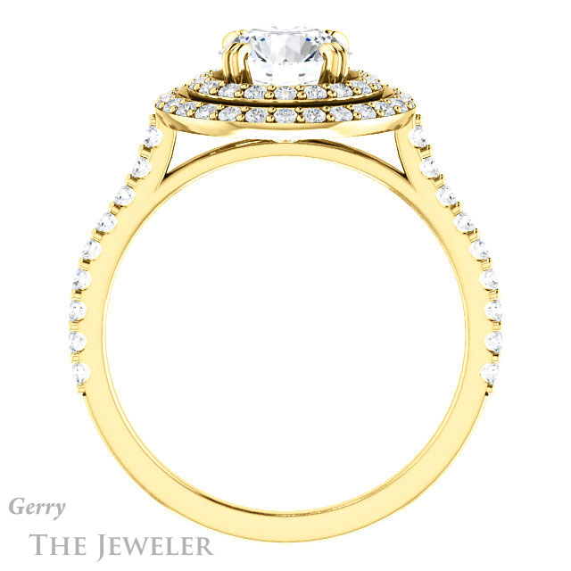 Round Cut Forever One Moissanite Engagement Ring #GTJ935-round-fo-y