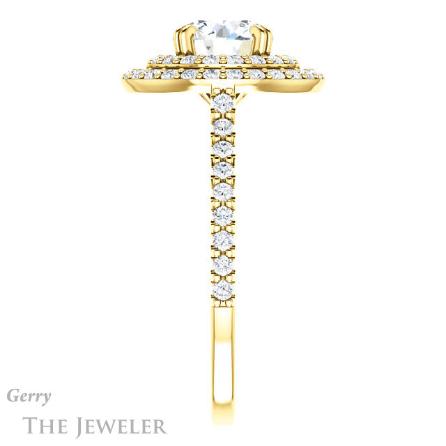 Round Cut Forever One Moissanite Engagement Ring #GTJ935-round-fo-y
