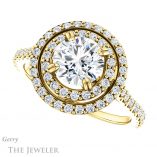 Round Cut Forever One Moissanite Engagement Ring #GTJ935-round-fo-y