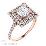 Princess Cut Forever One Moissanite Engagement Ring #GTJ935-square-fo-r 4 Princess Cut Forever One Moissanite Engagement Ring #GTJ935-square-fo-r