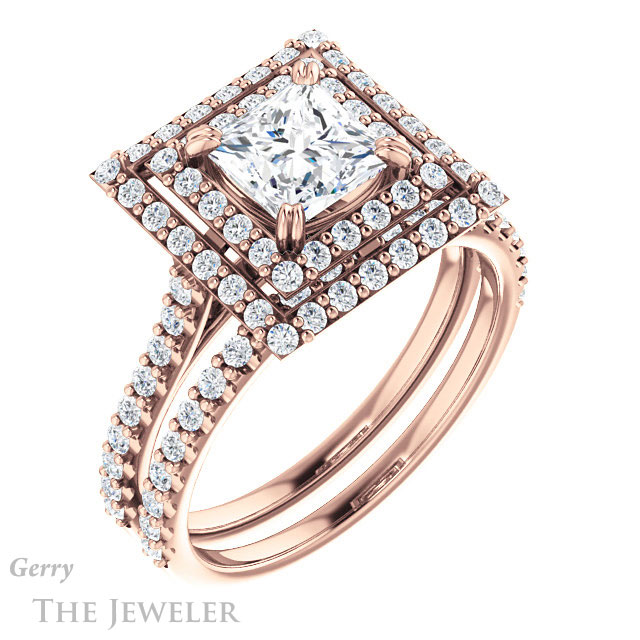 Princess Cut Forever One Moissanite Engagement Ring #GTJ935-square-fo-r 6 Princess Cut Forever One Moissanite Engagement Ring #GTJ935-square-fo-r