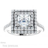 Princess Cut Forever One Moissanite Engagement Ring #GTJ935-square-fo-w