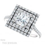 Princess Cut Forever One Moissanite Engagement Ring #GTJ935-square-fo-w