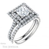 Princess Cut Forever One Moissanite Engagement Ring #GTJ935-square-fo-w
