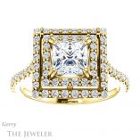 Princess Cut Forever One Moissanite Engagement Ring #GTJ935-square-fo-y
