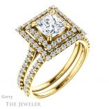 Princess Cut Forever One Moissanite Engagement Ring #GTJ935-square-fo-y