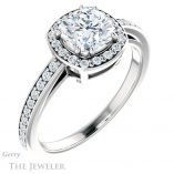 Cushion Cut Forever One Moissanite Engagement Ring #GTJ936-cushion-fo-w