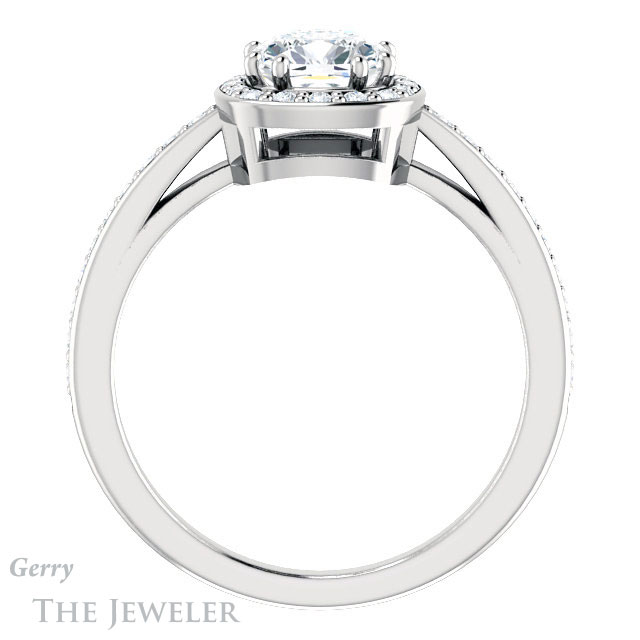 Cushion Cut Forever One Moissanite Engagement Ring #GTJ936-cushion-fo-w