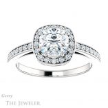 Cushion Cut Forever One Moissanite Engagement Ring #GTJ936-cushion-fo-w