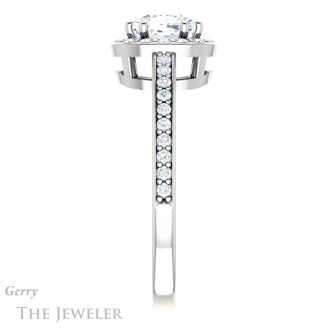 Cushion Cut Forever One Moissanite Engagement Ring #GTJ936-cushion-fo-w