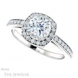 Cushion Cut Forever One Moissanite Engagement Ring #GTJ936-cushion-fo-w