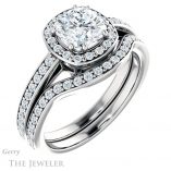 Cushion Cut Forever One Moissanite Engagement Ring #GTJ936-cushion-fo-w