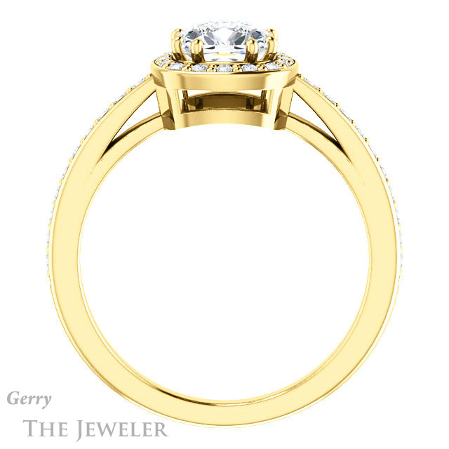 Cushion Cut Forever One Moissanite Engagement Ring #GTJ936-cushion-fo-y