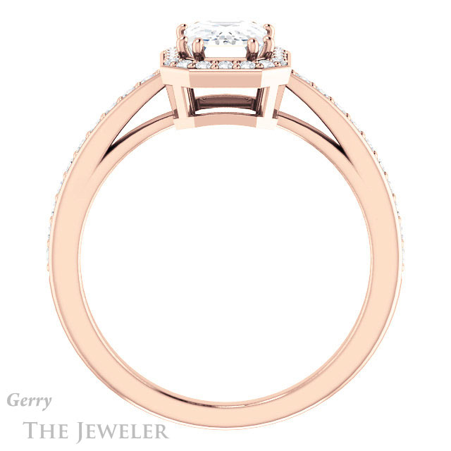 Emerald Cut Forever Brilliant Moissanite Engagement Ring #GTJ936-emerald-fb-r