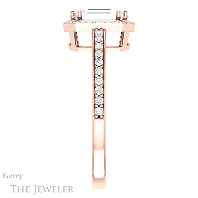 Emerald Cut Forever Brilliant Moissanite Engagement Ring #GTJ936-emerald-fb-r