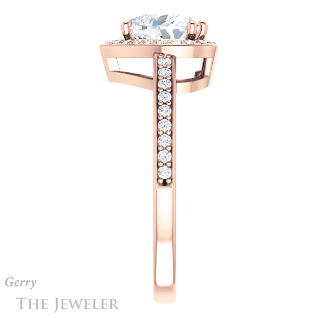 Heart Shaped Forever One Moissanite Engagement Ring #GTJ936-heart-fb-r 3 Heart Shaped Forever Brilliant Moissanite Engagement Ring #GTJ936-heart-fb-r