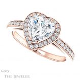 Heart Shaped Forever One Moissanite Engagement Ring #GTJ936-heart-fb-r 5 Heart Shaped Forever Brilliant Moissanite Engagement Ring #GTJ936-heart-fb-r