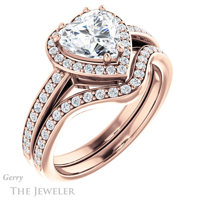 Heart Shaped Forever One Moissanite Engagement Ring #GTJ936-heart-fb-r 6 Heart Shaped Forever Brilliant Moissanite Engagement Ring #GTJ936-heart-fb-r