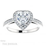 Heart Shaped Forever Brilliant Moissanite Engagement Ring #GTJ936-heart-fb-w
