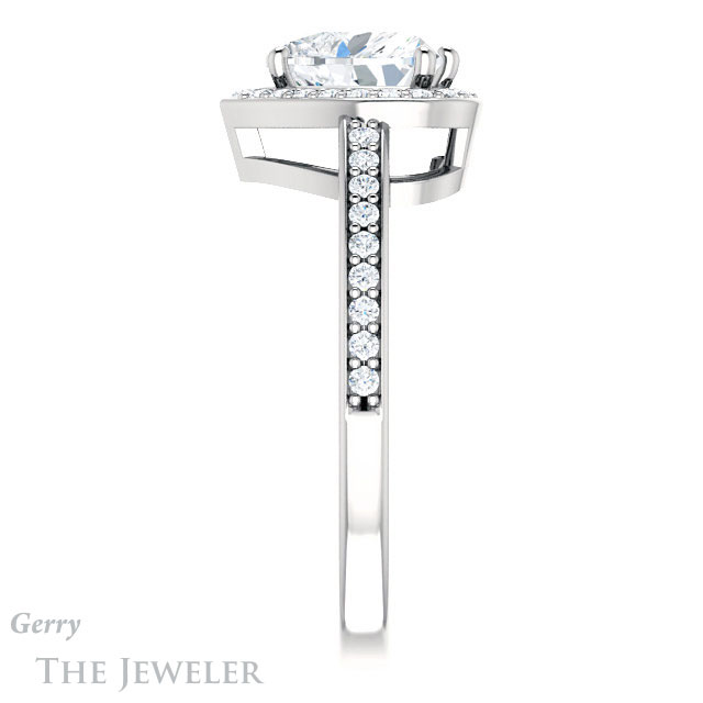 Heart Shaped Forever Brilliant Moissanite Engagement Ring #GTJ936-heart-fb-w