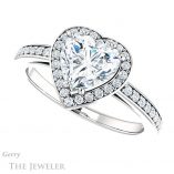 Heart Shaped Forever Brilliant Moissanite Engagement Ring #GTJ936-heart-fb-w