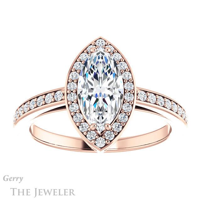 Marquise Cut Forever Brilliant Moissanite Engagement Ring #GTJ936-marquise-fb-r