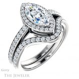 Marquise Cut Forever Brilliant Moissanite Engagement Ring #GTJ936-marquise-fb-w