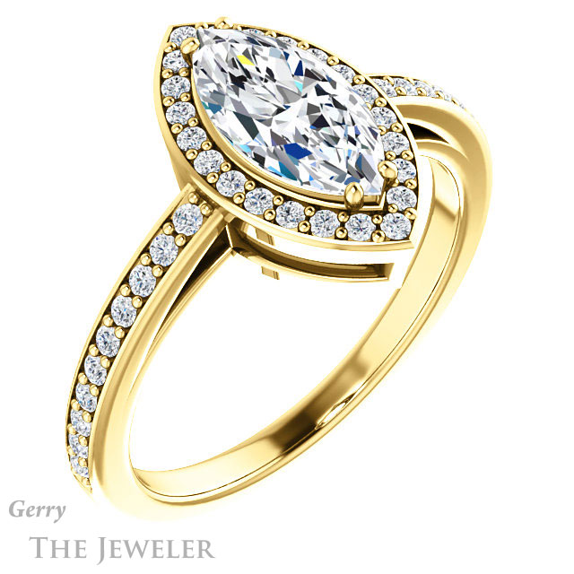 Marquise Cut Forever Brilliant Moissanite Engagement Ring #GTJ936-marquise-fb-y