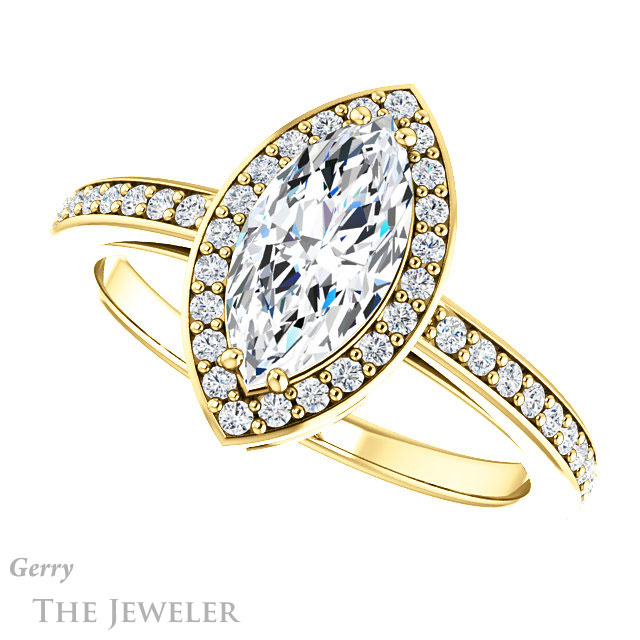 Marquise Cut Forever Brilliant Moissanite Engagement Ring #GTJ936-marquise-fb-y