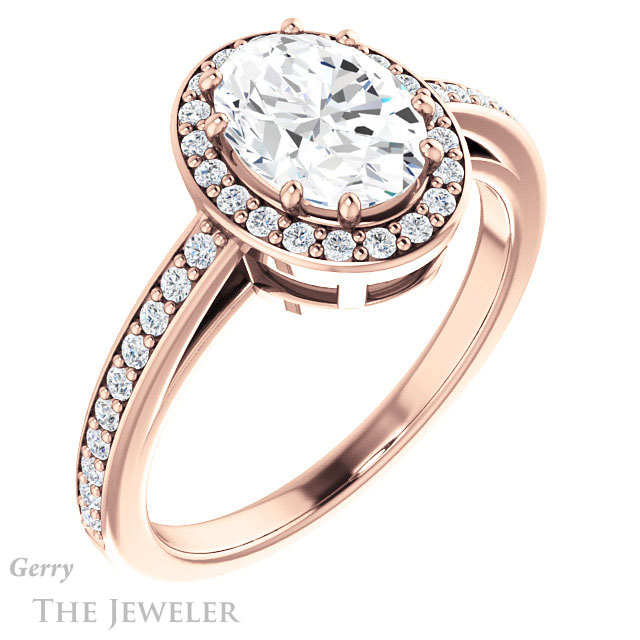 Oval Shaped Forever One Moissanite Engagement Ring #GTJ936-oval-fo-r