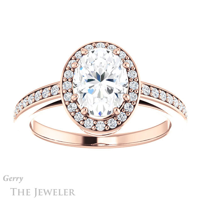 Oval Shaped Forever One Moissanite Engagement Ring #GTJ936-oval-fo-r