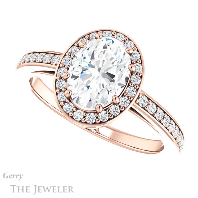 Oval Shaped Forever One Moissanite Engagement Ring #GTJ936-oval-fo-r