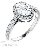 Oval Shaped Forever One Moissanite Engagement Ring #GTJ936-oval-fo-w