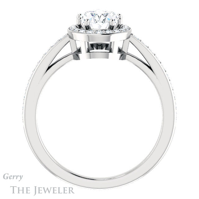Oval Shaped Forever One Moissanite Engagement Ring #GTJ936-oval-fo-w
