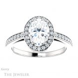 Oval Shaped Forever One Moissanite Engagement Ring #GTJ936-oval-fo-w