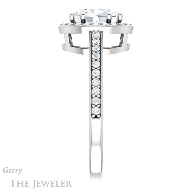 Oval Shaped Forever One Moissanite Engagement Ring #GTJ936-oval-fo-w