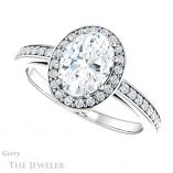 Oval Shaped Forever One Moissanite Engagement Ring #GTJ936-oval-fo-w