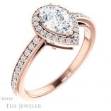 14k Rose Gold Pear Cut Engagement Ring Setting #GTJ936-pear-r 4 14k Rose Gold Pear Cut Engagement Ring Setting #GTJ936-pear-r