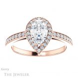 14k Rose Gold Pear Cut Engagement Ring Setting #GTJ936-pear-r 1 14k Rose Gold Pear Cut Engagement Ring Setting #GTJ936-pear-r